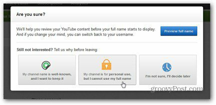 youtube vrai nom refuse d'utiliser le nom complet