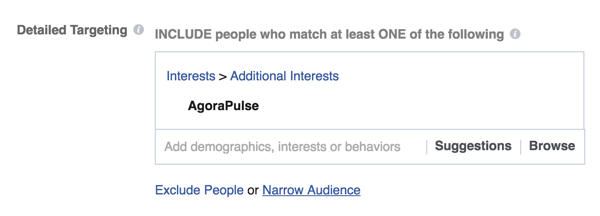 Vous pouvez cibler vos publicités Facebook sur des personnes intéressées par une entreprise spécifique.