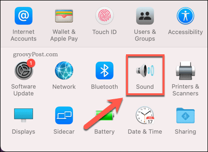 Ouverture du menu Options audio sur Mac