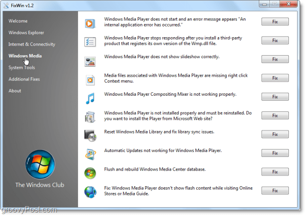 FixWin Windows Meda corrige la capture d'écran