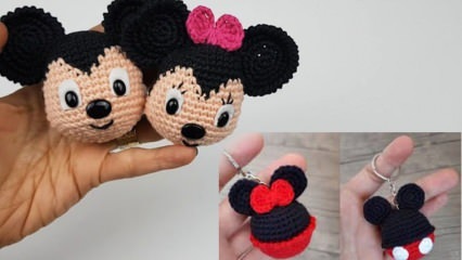 Comment faire un porte-clés Amigurumi Minnie et Mickey Mouse? Fabrication de porte-clés Mickey Mouse