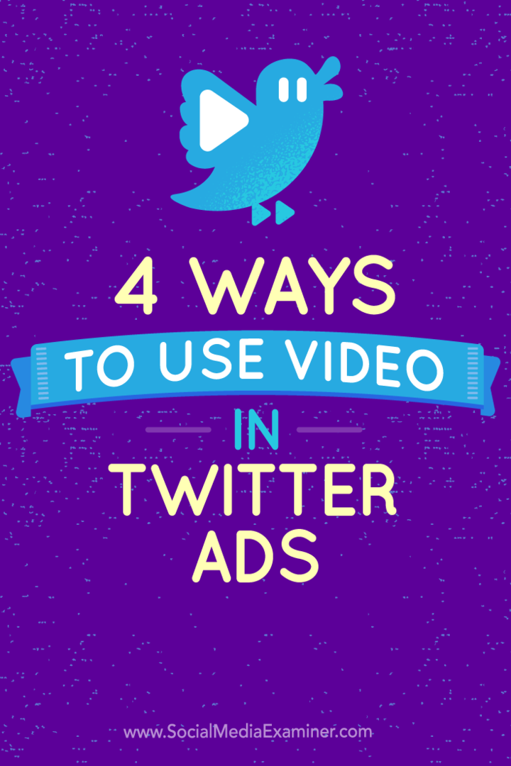 Conseils sur quatre façons d'utiliser les publicités vidéo Twitter.