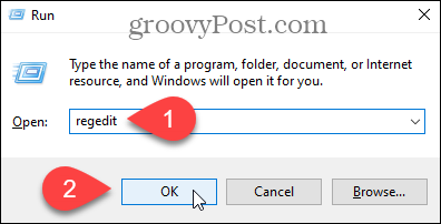 Ouvrez l'éditeur de registre Windows