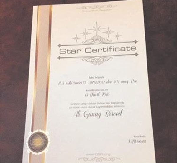 Certificat étoilé