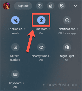 Chromebook Bluetooth activé
