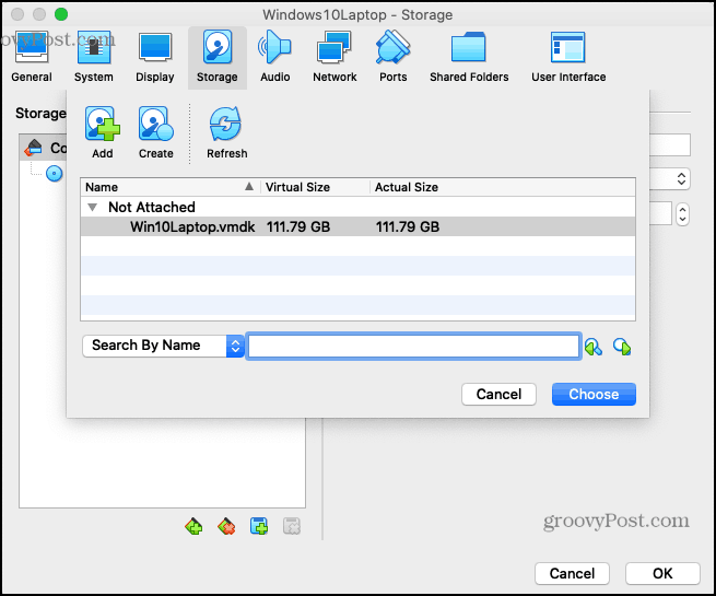 disque dur d'ordinateur portable macros virtualbox