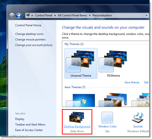 Comment faire pivoter votre image d'arrière-plan Windows 7 à l'aide d'un flux RSS
