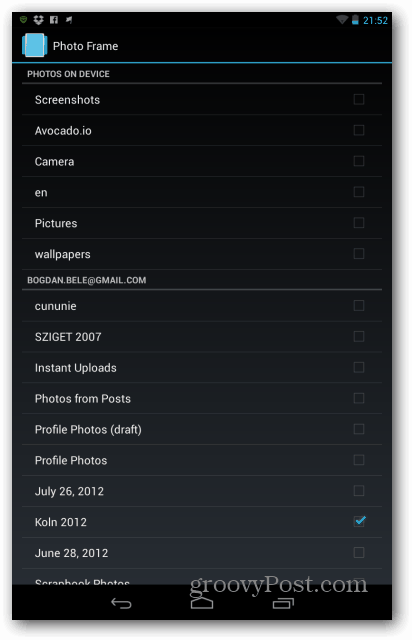 Dossiers de cadre photo Nexus 7