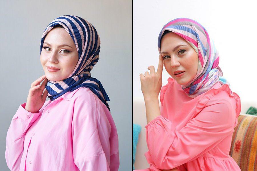 modèles d'écharpe plissée hijab pour femme 
