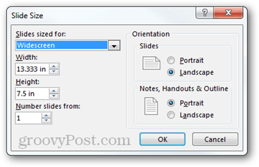 mise en page powerpoint 2013 options rapport d'aspect taille orientation