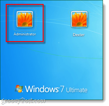 connectez-vous au compte administrateur depuis Windows 7 