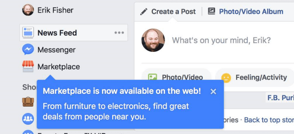 Facebook Marketplace est maintenant disponible sur le bureau.