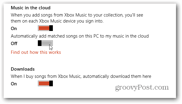 Préférences de musique dans le cloud