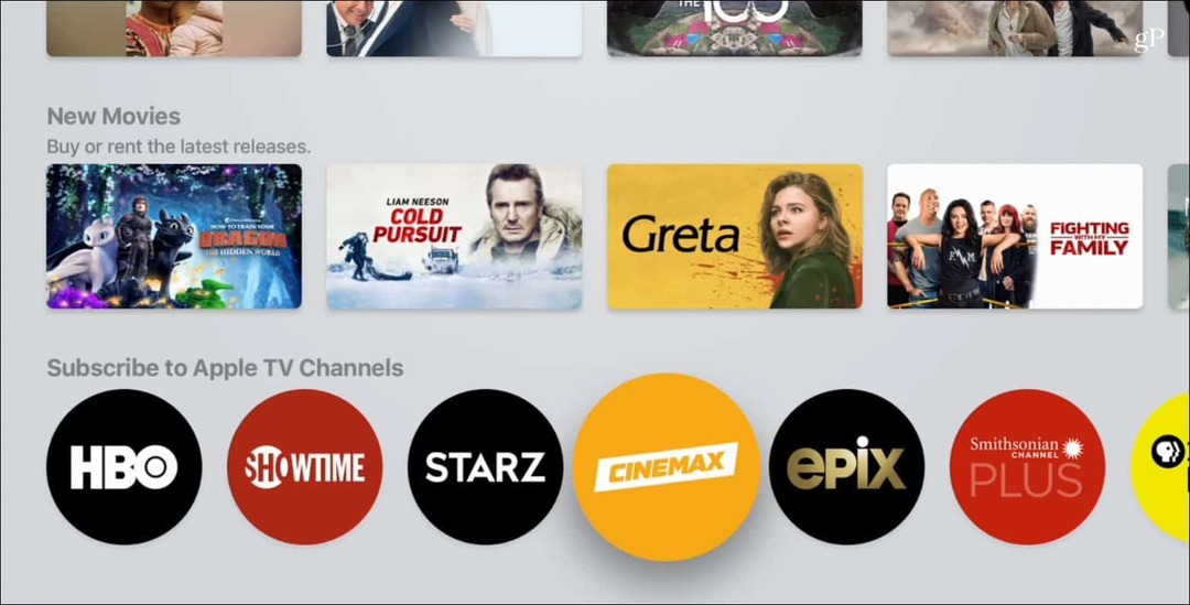 Chaînes Apple TV Premium