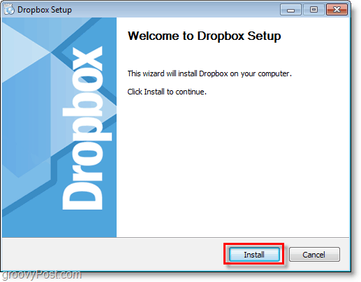 Capture d'écran de Dropbox - Démarrer la configuration / installation de Dropbox