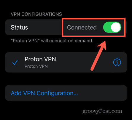 commutateur connecté iphone vpn