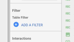 Utilisez Google Data Studio pour analyser vos publicités Facebook, étape 17, option pour ajouter un filtre sous Filtre et filtre de table