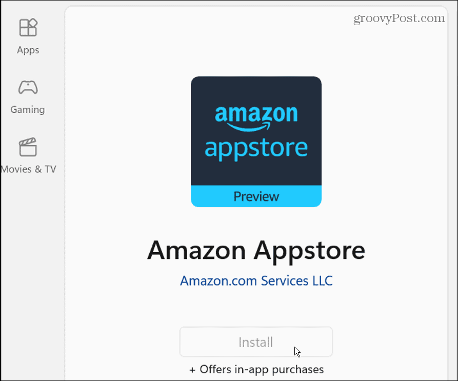 Installer Amazon App Store à partir de Windows Store