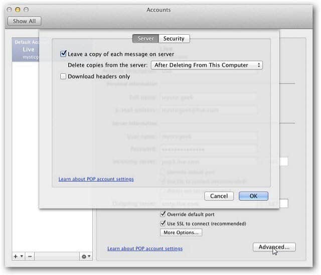 Outlook Mac 2011: comment supprimer un compte de messagerie