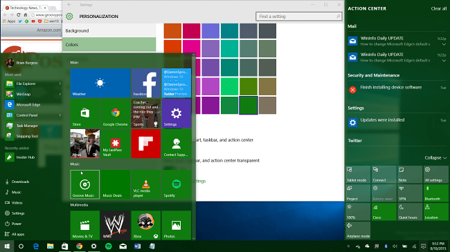 Un regard sur les nouvelles options de couleur à venir sur Windows 10