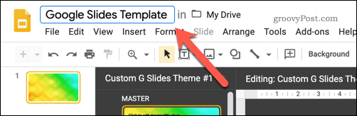 Enregistrer un nouveau modèle Google Slides