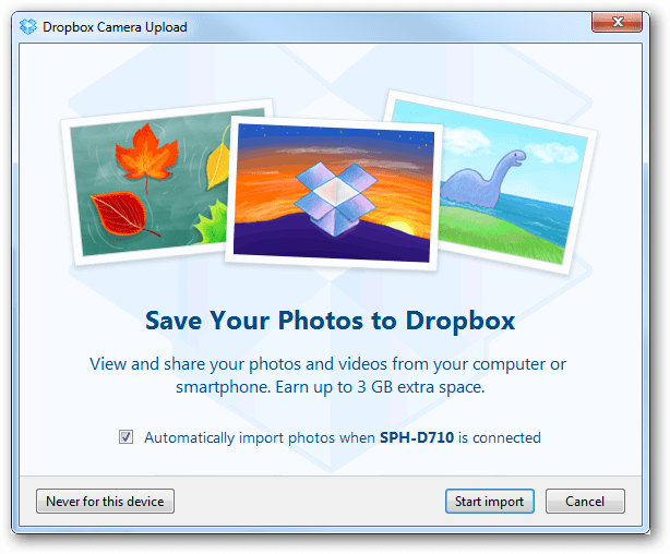 Désactiver l'enregistrement automatique de vos photos dans Dropbox