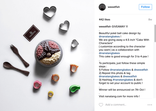 Foodie Instagrammer @weeatfish a fait la promotion du cadeau de Nanatang Bakes.