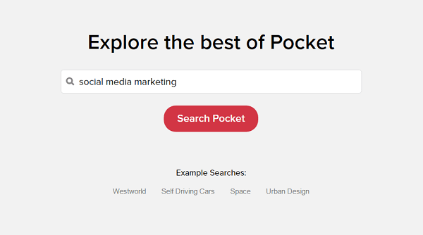 Pocket explore propose du contenu en fonction de vos intérêts.