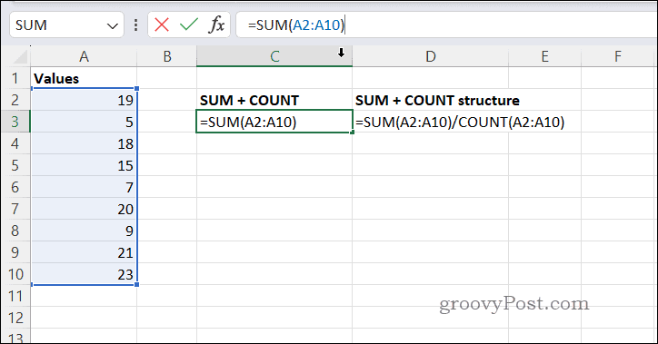 Calculer des moyennes avec SUMCOUNT dans Excel