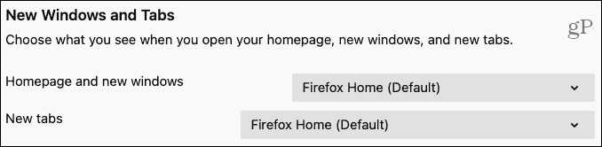 Firefox Nouvelles fenêtres et onglets