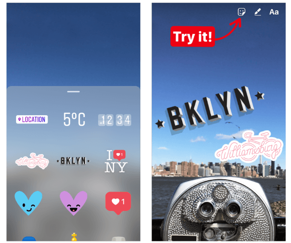 Instagram a déployé une première version de geostickers dans Instagram Stories pour New York et Jakarta. 