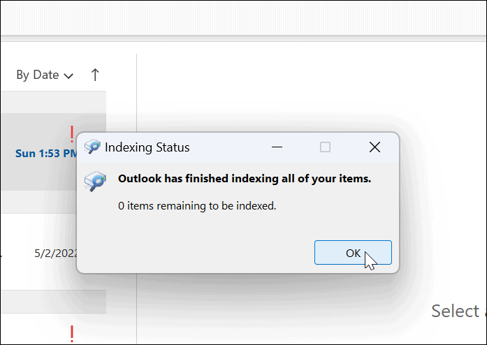 La recherche Outlook de Windows 11 ne fonctionne pas