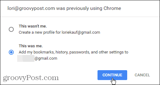 L'e-mail utilisait auparavant Chrome