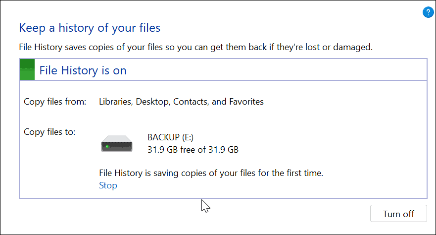 configurer l'historique des fichiers sur windows 11