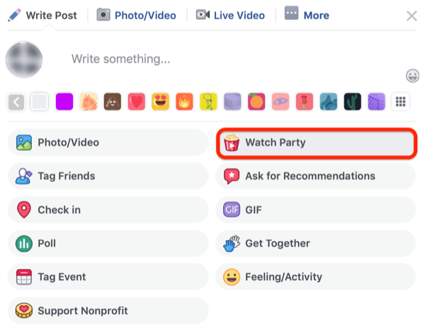 étape 1 pour savoir comment démarrer Facebook Watch Party dans le groupe Facebook
