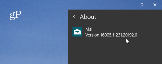 À propos de la version de l'application Mail