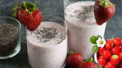 Recette de smoothie détox aux fraises et aux graines de chia! Comment faire un smoothie chia minceur à la fraise ?