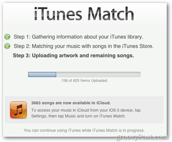 iTunes correspond au processus en 3 étapes