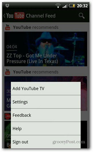 youtube android nouveaux paramètres de version
