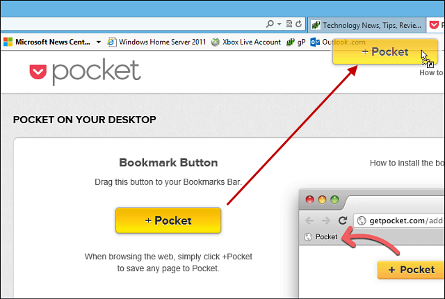 Comment utiliser Pocket avec Internet Explorer