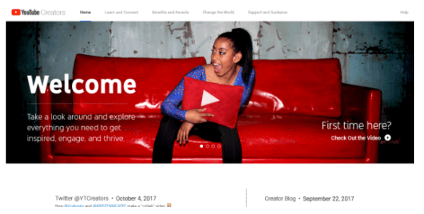 YouTube a lancé un nouveau site Web pour le programme YouTube Creators.