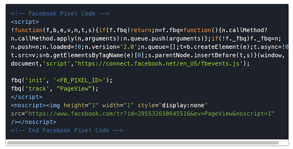 Le pixel d'initialisation Facebook doit se déclencher avant tout code personnalisé.