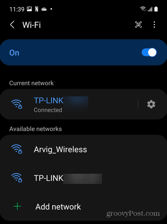 Connectivité réseau Wi-Fi