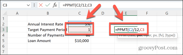 Excel PPMT par