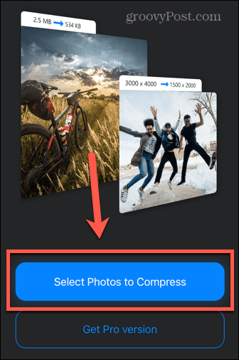 compresser les photos app sélectionner des photos
