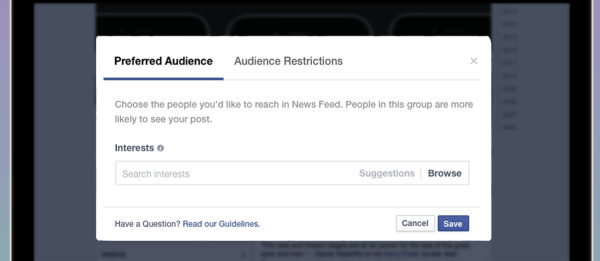 optimisation de l'audience facebook