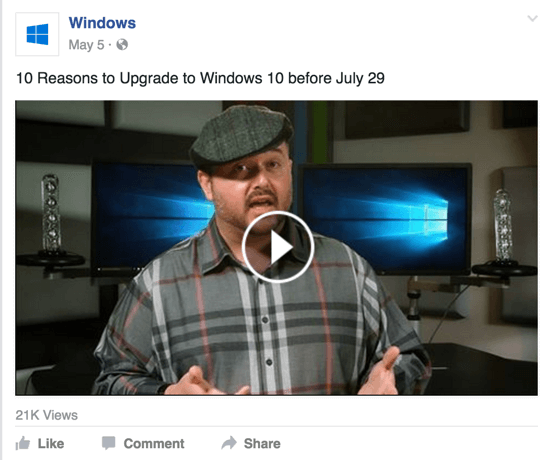 vidéo facebook windows