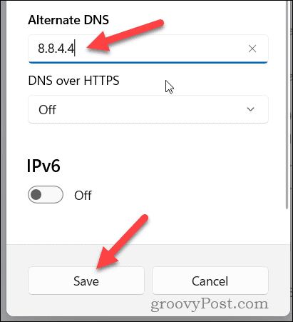 Définir des paramètres DNS alternatifs dans Windows 11