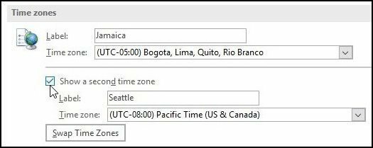 Comment ajouter un fuseau horaire supplémentaire au calendrier Outlook 2016