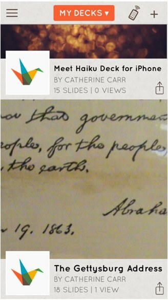 haiku deck pour iphone
